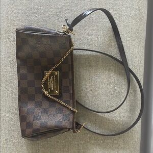 Checkered Brown Designer Shoulder Bag